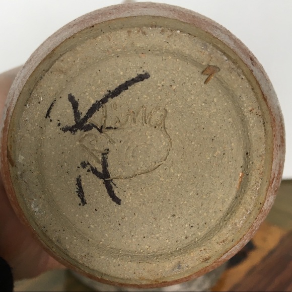 Ombré Glazed Handmade Pottery Colorful Handle Vase - Picture 5 of 10